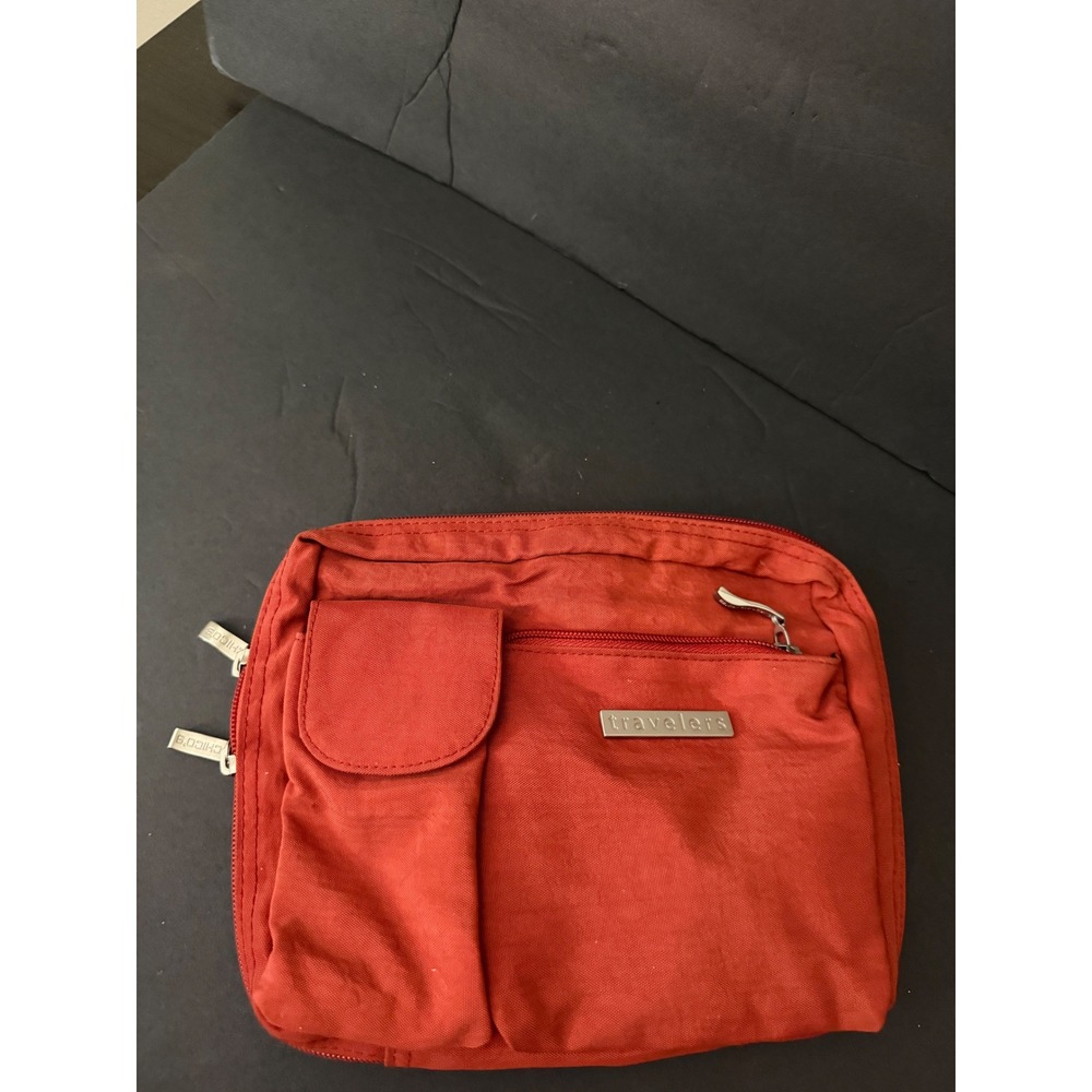 Travelers Choice Red Nylon Crossbody Shoulder Bag Organizer Pouch